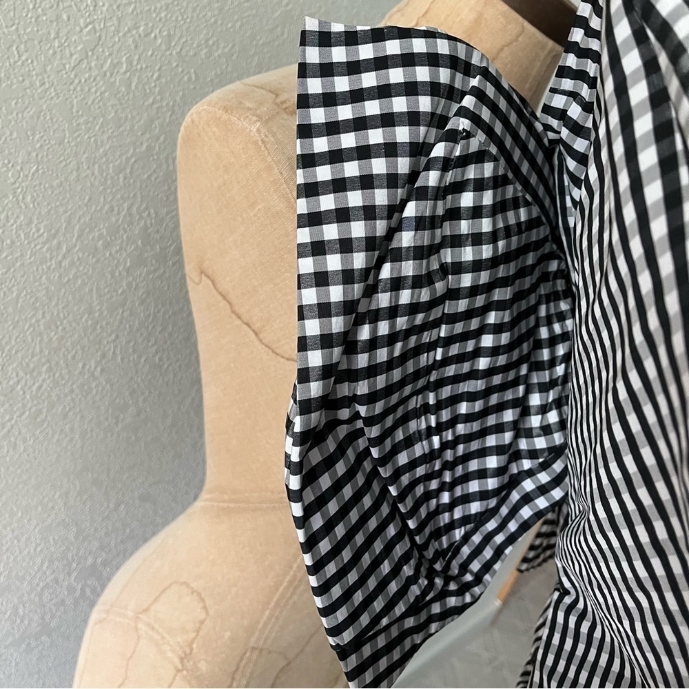MARC by MARC JACOBS sz 6 GINGHAM BLACK White Giant BOW MINI SKIRT - Picture 8 of 10